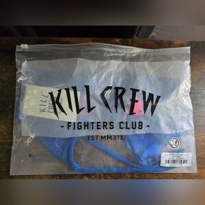 Kill Crew Blue Sports Bra with Pink Accent